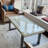Retro Solid Wood Iron Rectangular Coffee Table