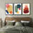 Abstract Vibrant Color Blocks - Geometric Circle Boho Colorful Picture 3 Piece Canvas Print Wall Art-94434180-94434179