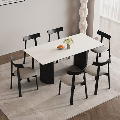 French retro simple rectangular dining table set