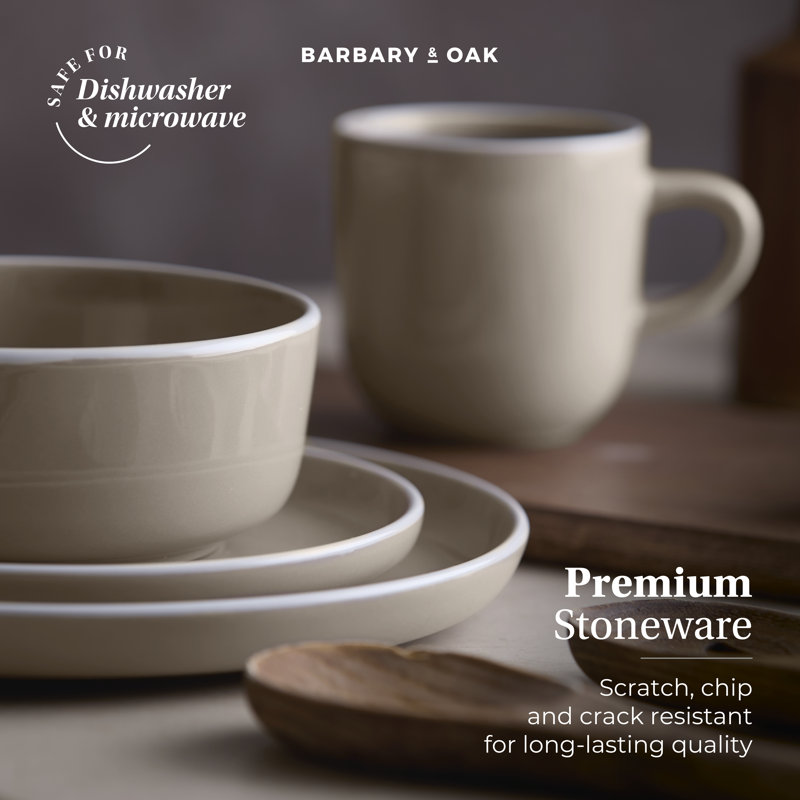 Piece Stoneware Dinnerware Set - Service for 4, Cream