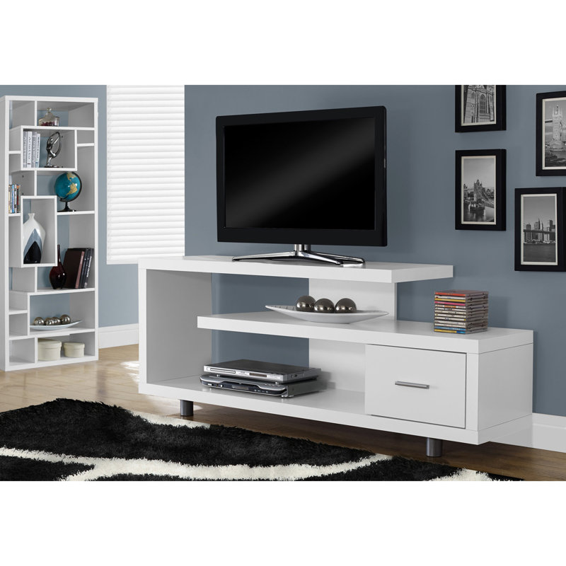 Meuble télé de 60 pouces de style bureau, centre multimédia, armoire de rangement, salon, chambre à coucher, tableau blanc composite.
