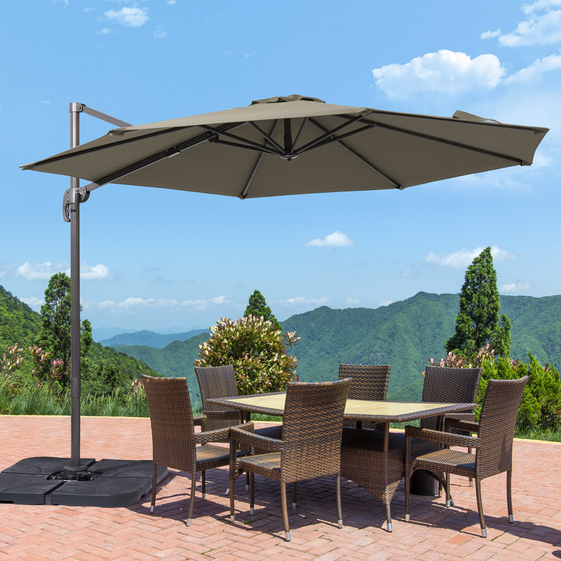 Parasol en porte-à-faux 10 pi Dobrosav, Taupe