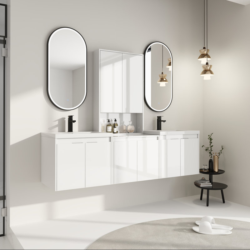Modern 72" Double Vanity with 2 Sinks