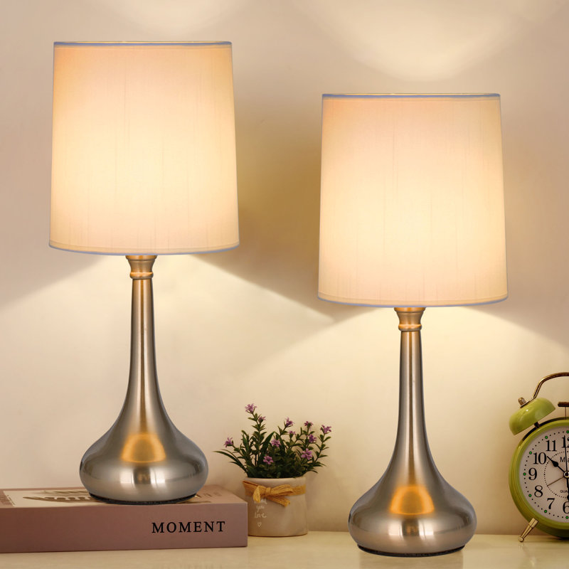 Ensemble de lampe de table 15,25 "Briggston, Blanc, Argent