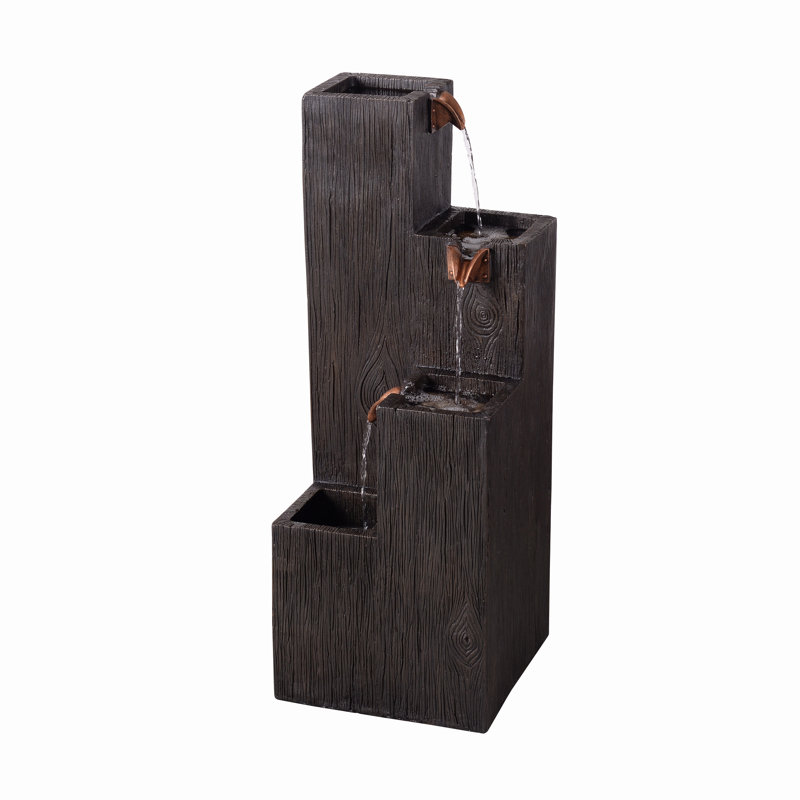 Lincoln Cascading Floor Fountain - Woodgrain