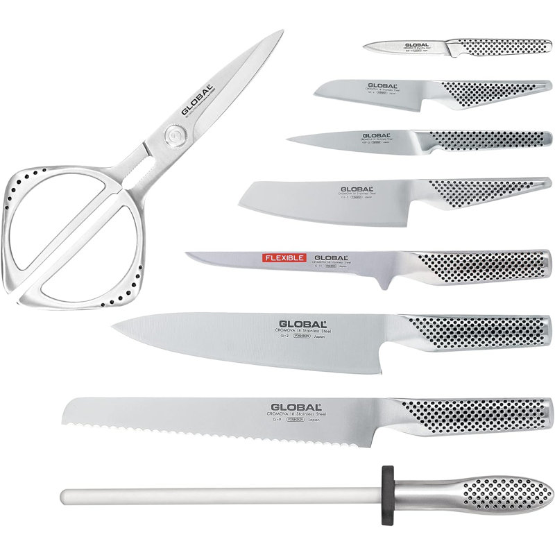 Global Knives Classic Takashi 10-Piece Knife Block Set