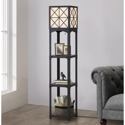 Eliodoro 64'' Black Column Floor Lamp Set