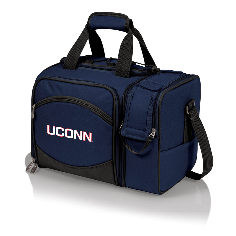 Navy Polyester Canvas Sports-Themed Picnic Cooler with Initials