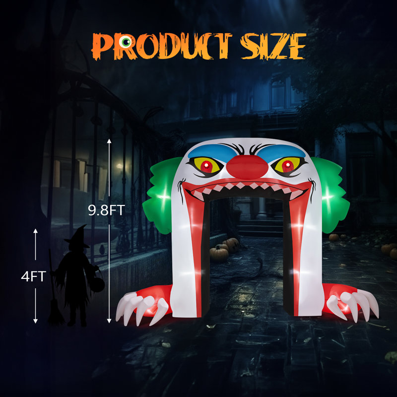 9.8FT Clown Archway Inflatable Halloween Outdoor Decorations