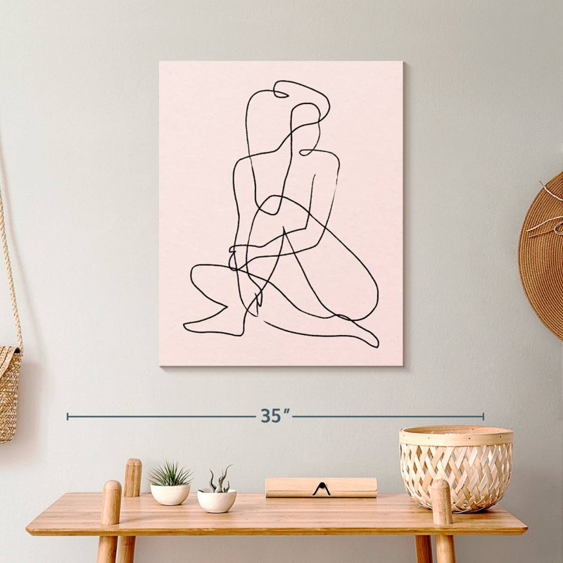 One Line Female - Wrapped Canvas Print, 25" H x 20" W x 1.25" D