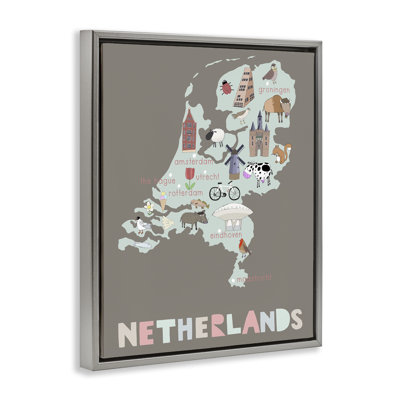Carte flottante pour enfants des Pays-Bas, design par Carla Daly