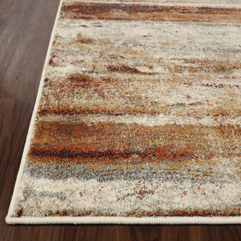 Tapis d'intérieur à rayures abstraites modernes, Tapis de couloir 2 pi 7 po x 8 pi