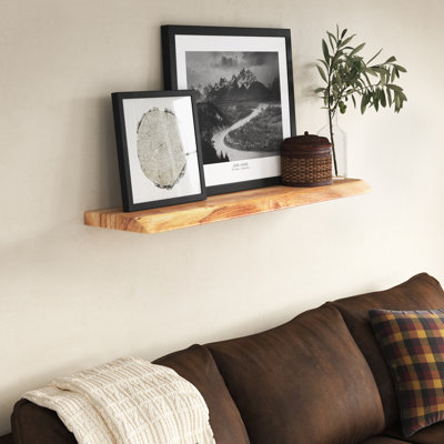 Belleville Acacia Solid Wood Floating Shelf with Live Edge