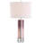 Led Table Lamp With Glass Base And Cotton Shade, Energy-Saving Bulb Included, Contemporary Design For Bedroom, Living Room, Office, And College Dorm
