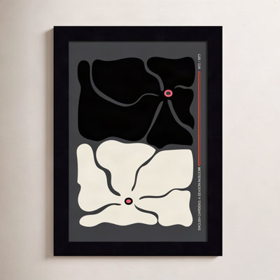 Two by Two Flower Grey Print