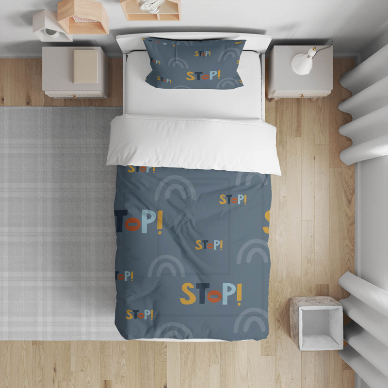 Stop Colorized Comforter Set, Blue