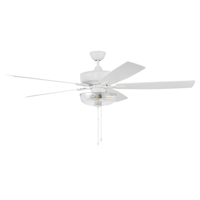 Antoine 60'' Ceiling Fan with Light Kit, White/Beige