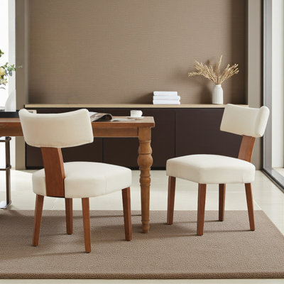 Chaise d'appoint rembourrée en bois massif