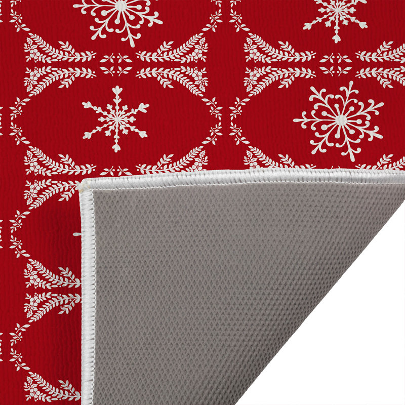 Tapis de bain des Fêtes, Rouge, Simple - L 24 po x l 17 po