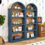 Ensemble de bibliothèque 2 pièces à deux tons avec tablettes ouvertes et sécurité anti-basculement pour le salon, le bureau à domicile-1807535001