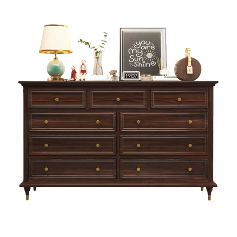 Armoire d'appoint en bois manufacturé brun massif, H 37,40 po x l 59,06 po x P 17,72 po