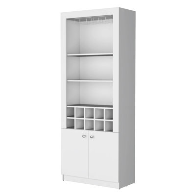 Armoire à vin blanc avec 3 tablettes pour batteurs et bouteilles - Unité fonctionnelle