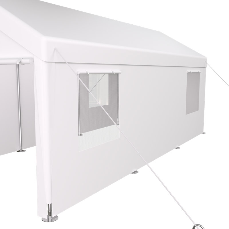 Carport 12' x 20' Portable Garage, Heavy Duty Car Port Canopy with 2 Roll-up Doors & 4 Ventilated Windows for Car, Truck, Boat, Garden