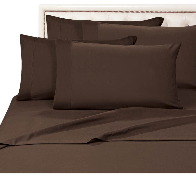  1500 Thread Count Microfiber Sheet Set, Brown, Split King