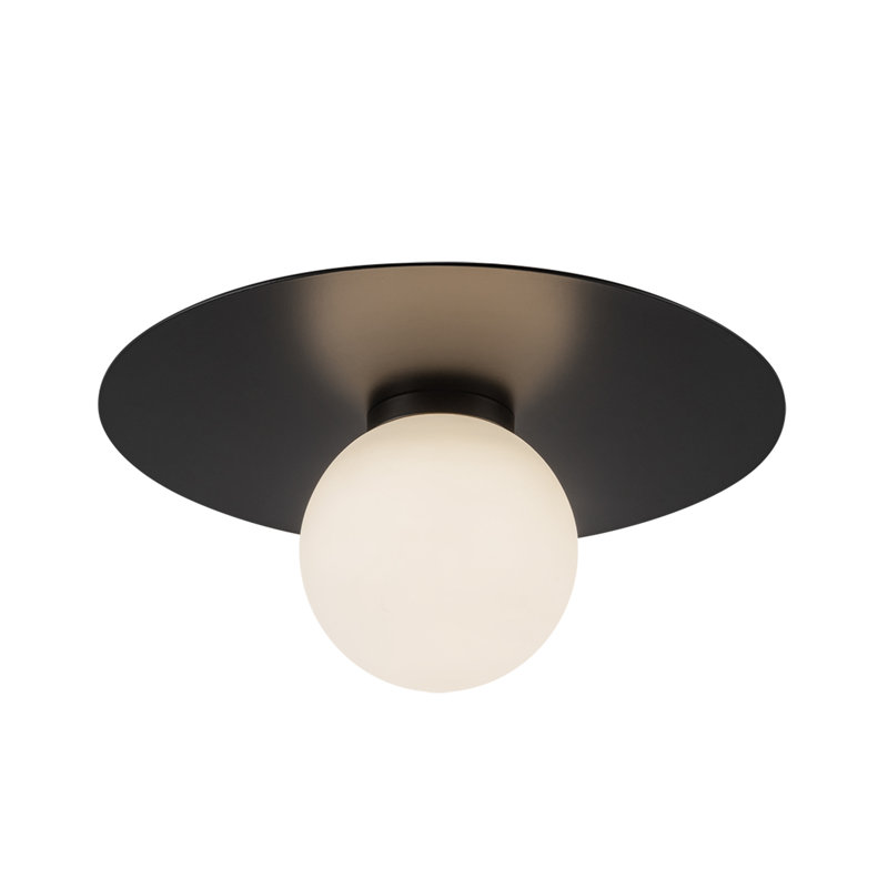 Elixir 10-In Flush Mount, Black/White, Black, 5.38" H x 9.88" W x 9.88" W