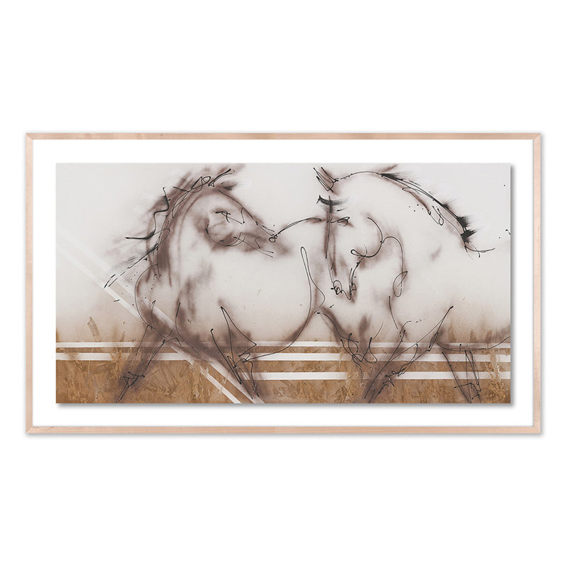 Two Horses Print by Donna Bernstein, Natural, 35" H x 60" W x 2.5" D