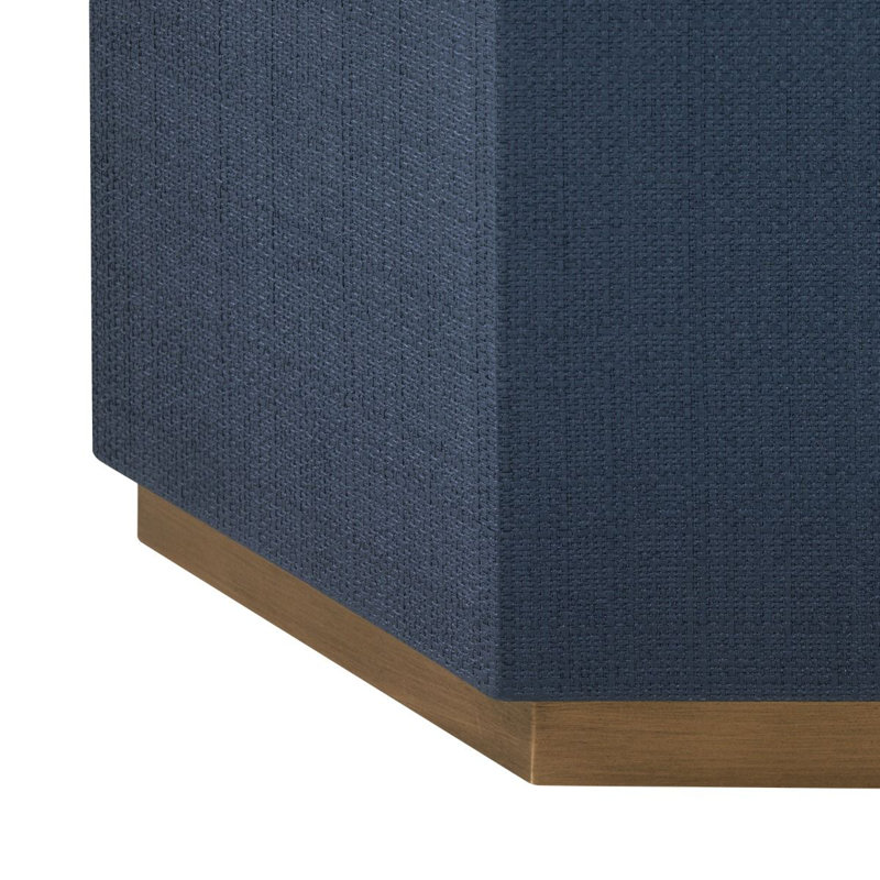 Solid Wood End Table, Storm Blue, Gold