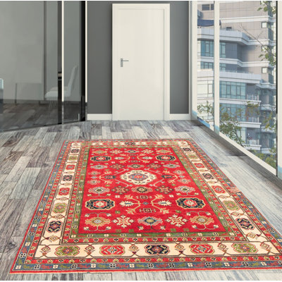 Malci One-of-a-Kind 6'4" X 8'10" New Age Wool Area Rug in Dark Red