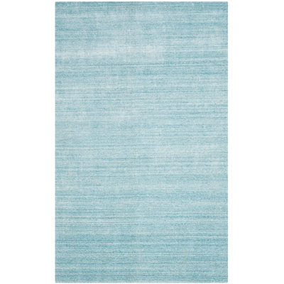Beartree Hand Loomed Wool/Viscose Chevron Rug in Sky