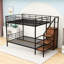 Lit superposé avec tablettes d'escalier intégrées et garde-robe sous le lit-2038649307-2038649305