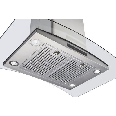 Hotte pour îlot de cuisine convertible 36 po 600 CFM H101B Series en acier inoxydable avec filtre inclus