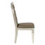 Chaises d'appoint glamour 2 pièces, dossier embelli de cristaux d'acrylique, siège rembourré champagne, fabrication en bois de 2 sièges, structure