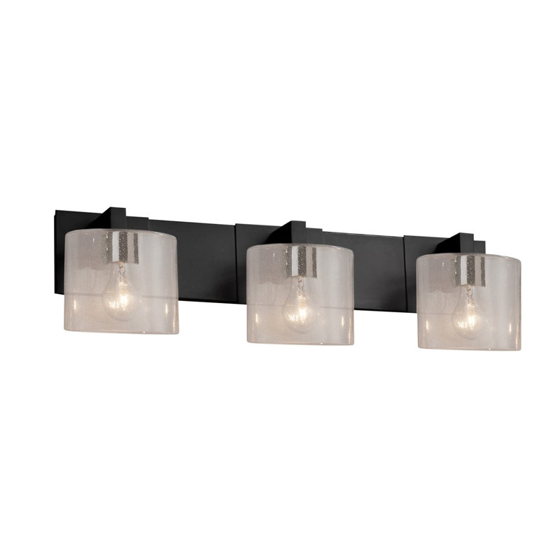 Barre d'éclairage de salle de bain 3 lumières Barnsdale, E26, Noir mat