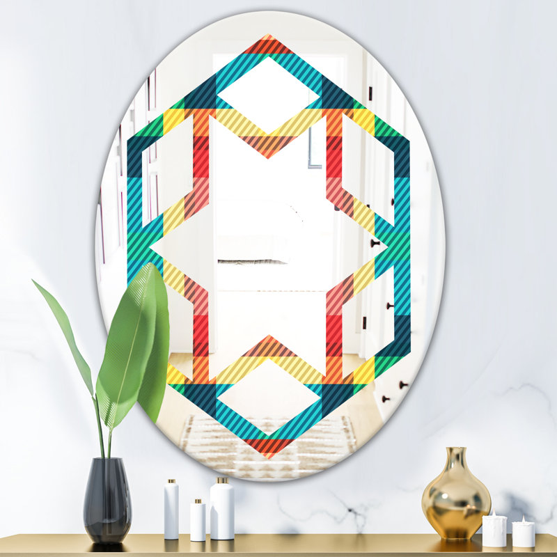 Miroir mural Hexagon Star Tartan, H 31,5 po x l 23,7 po