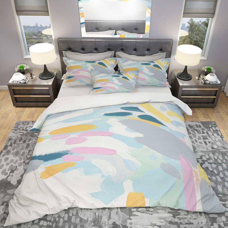 Geometric Vortex II - Ensemble de housse de couette moderne et contemporain - Microfibre de polyester