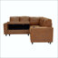 L-Shape Sectional Sofa Bed with Pull-Out Sleeper, Storage, and Cup Holders-132516606