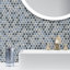 Porcetile Round 12.41 in. x 11.46 in. Penny Glossy Porcelain Mosaic Wall and Floor Tile-50389546