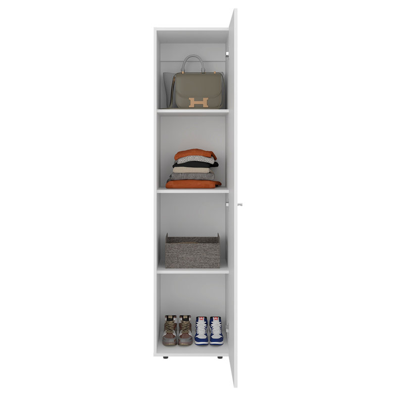 White 4 Shelves Storage Cabinet, White
