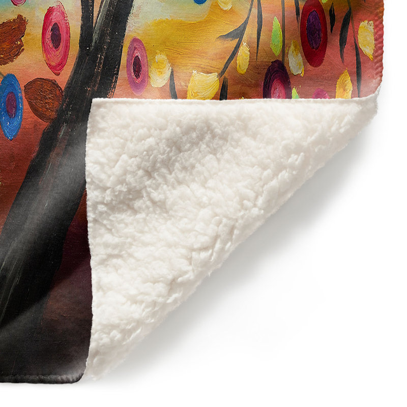 Couverture sherpa doux arbre de couleur xiii, l 68 po x L 80 po