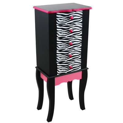 Fashion Prints Freestanding Hand Painted Jewelry Armoire