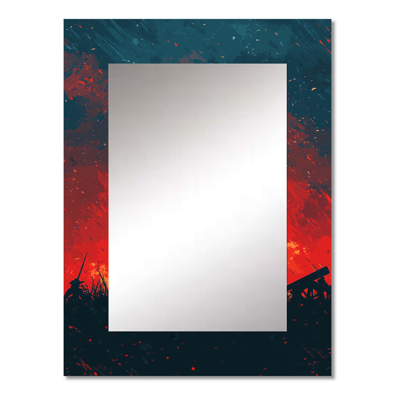 «Revolutionary Revolutionary War Moment II», miroir décoratif mural, 32 po x 24 po