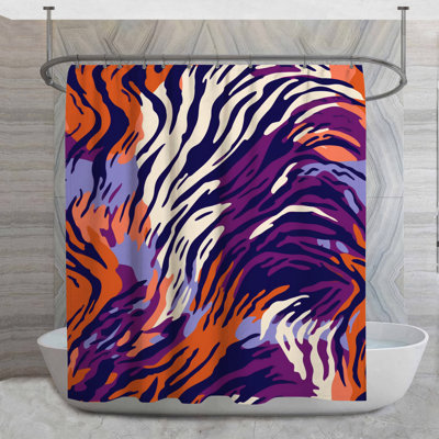 Rideau de douche à motif animal - Décoration de salle de bain abstraite contemporaine