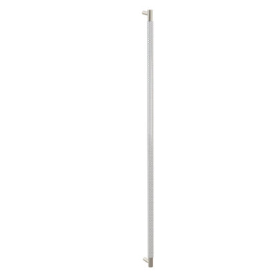 Emtek Glass Back to Back SELECT Appliance Pull 36" T-Bar Satin Nickel Knurled Bar Polished Chrome