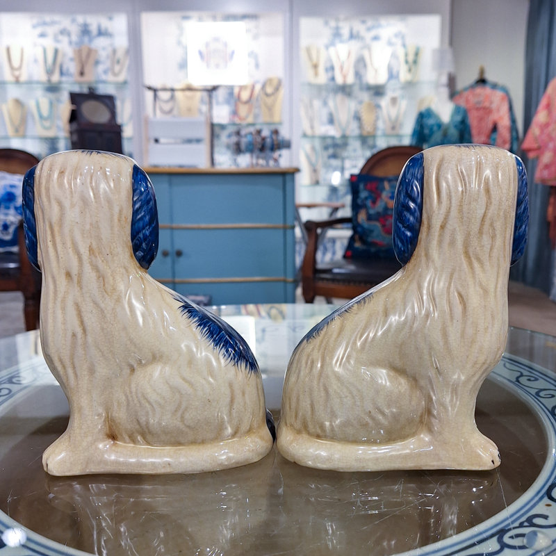 Staffordshire Dogs Blue Pair