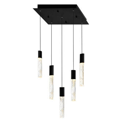 12'' Modern Black Integrated LED Mini Pendant for Kitchen Island, Dining Area, or Foyer