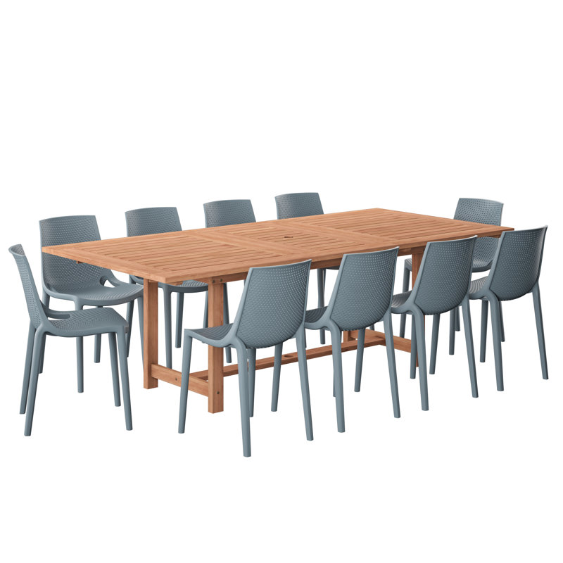 Anautica 10 - Person Patio Dining Set with Rectangular Table